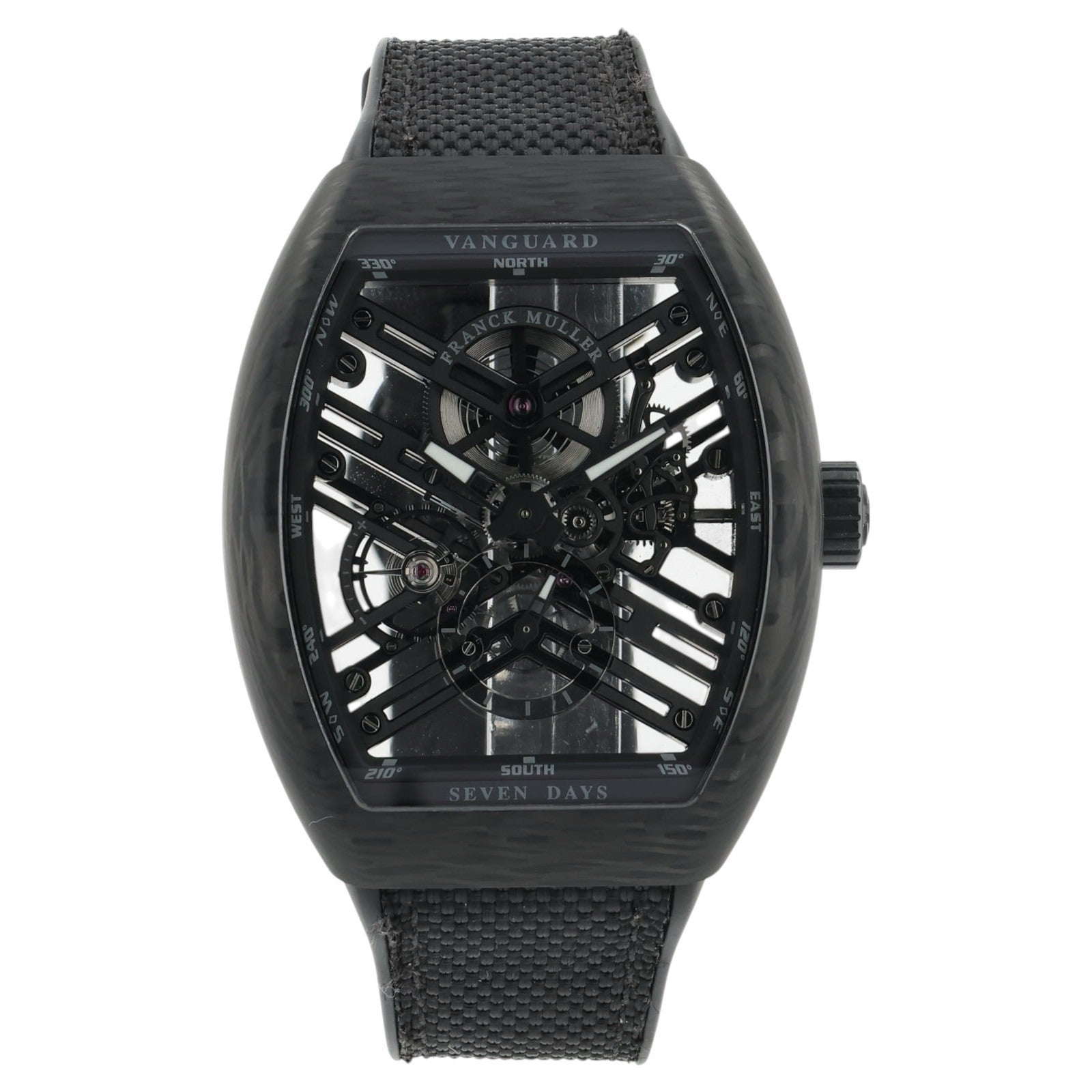 Franck Muller Vanguard Carbon Skeleton Dial 45mm Manual Wind Mens V45 S6 SQT
