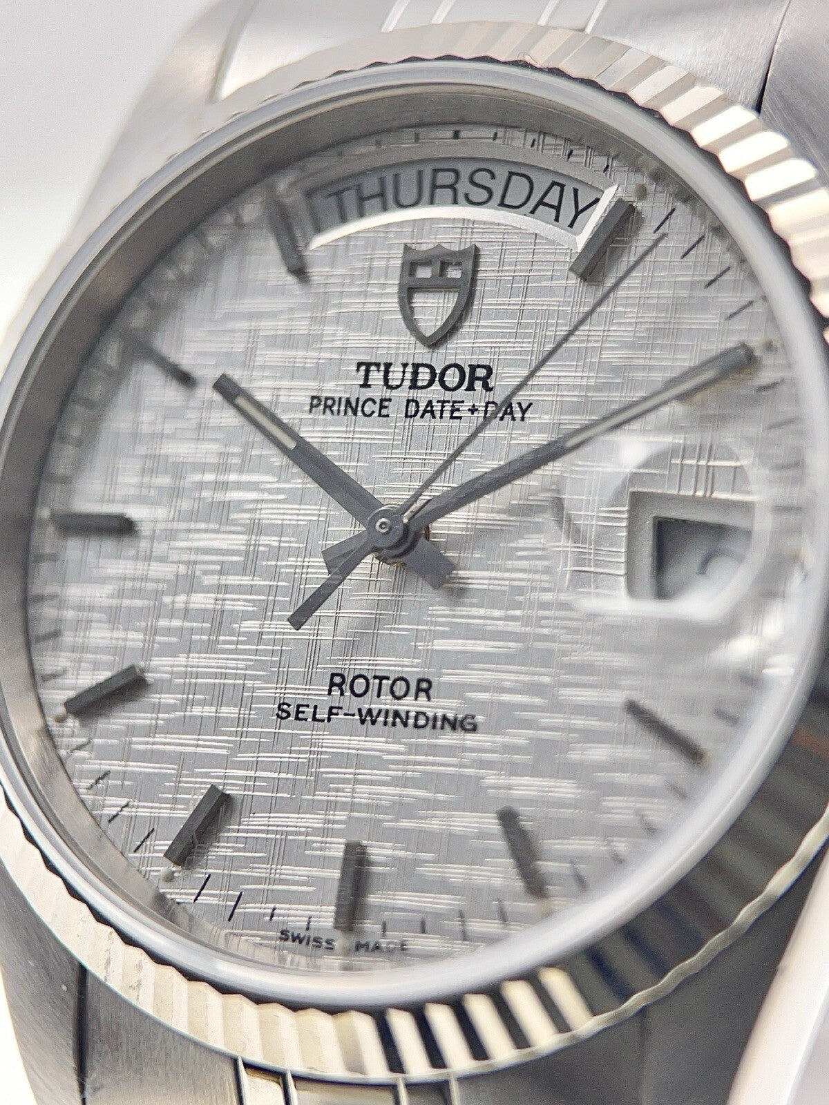 Tudor Prince Day & Date Stainless Steel 36mm Linen Automatic Men’s Watch 76214