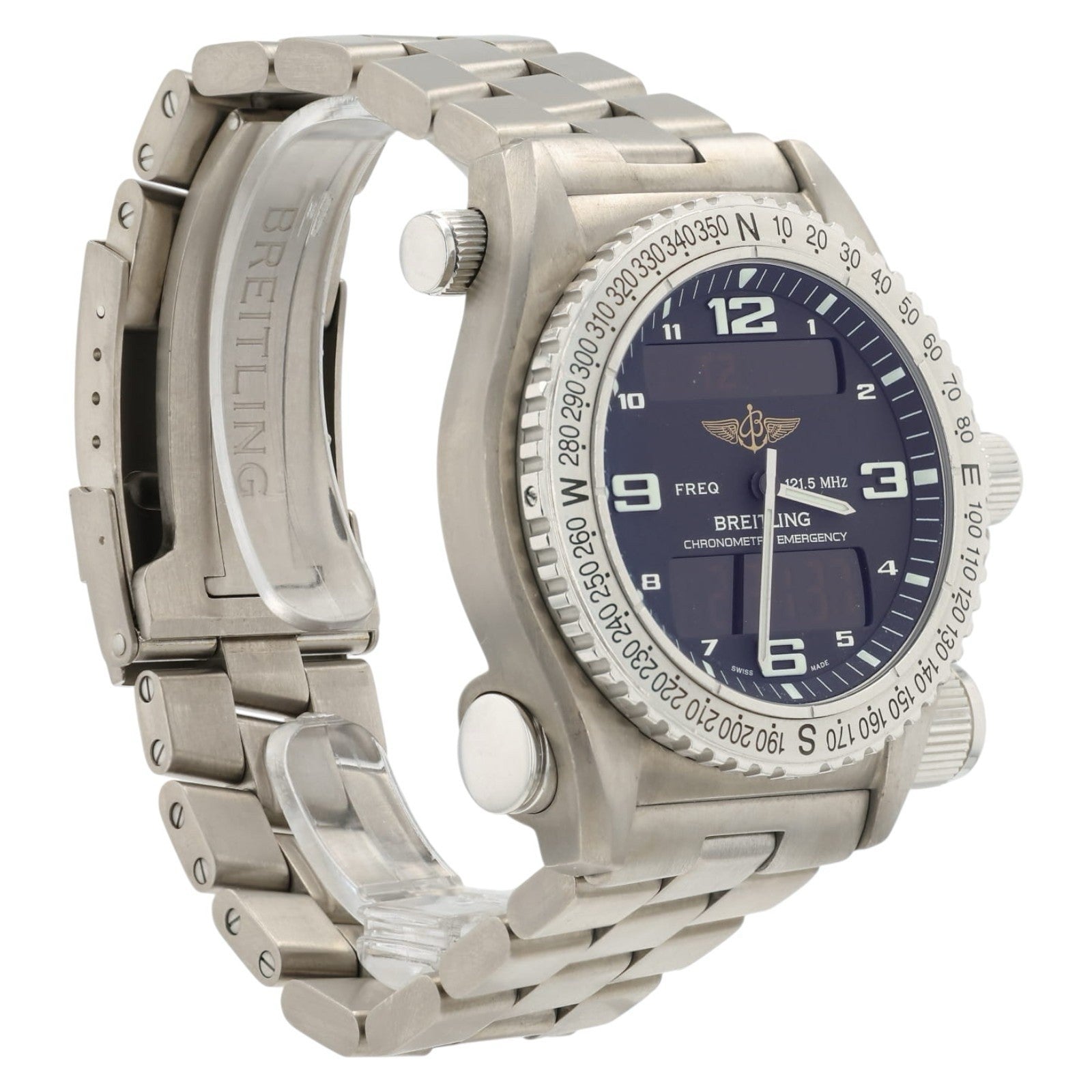 Breitling Emergency Black Dial Titanium 43mm Quartz Movement Mens Watch E76321