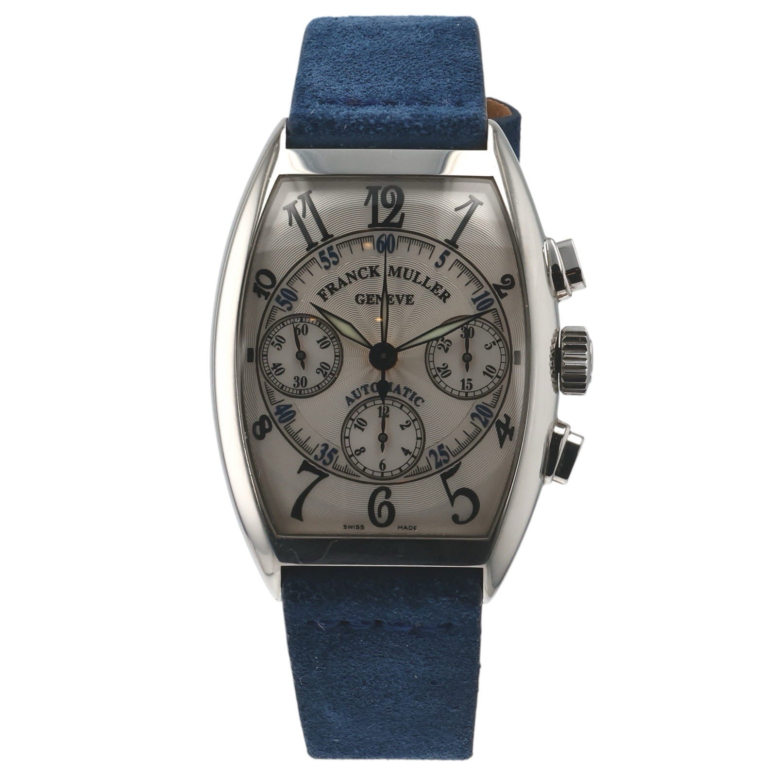 Franck Muller Cintree Curvex Steel Silver Dial 35mm Automatic Men’s Watch 7850CC
