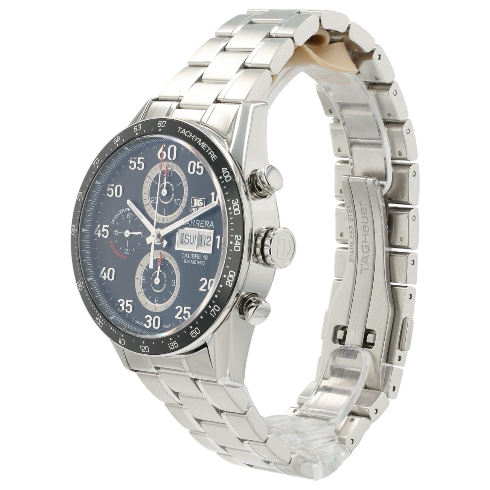 Tag Heuer Carrera Calibre Black Dial Stainless Steel 43mm Automatic Mens CV2A10