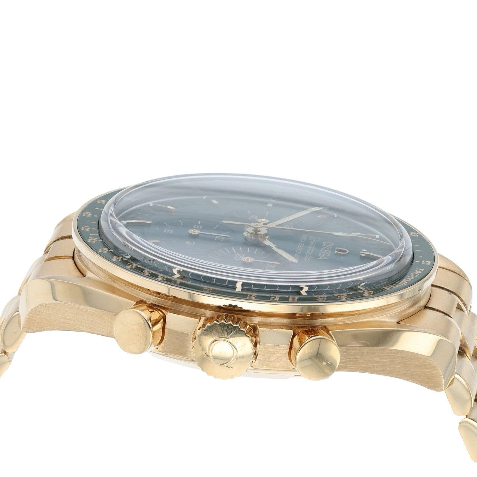Omega Speedmaster 18k Yellow Gold Green Dial 42mm Manual 310.60.42.50.10.001
