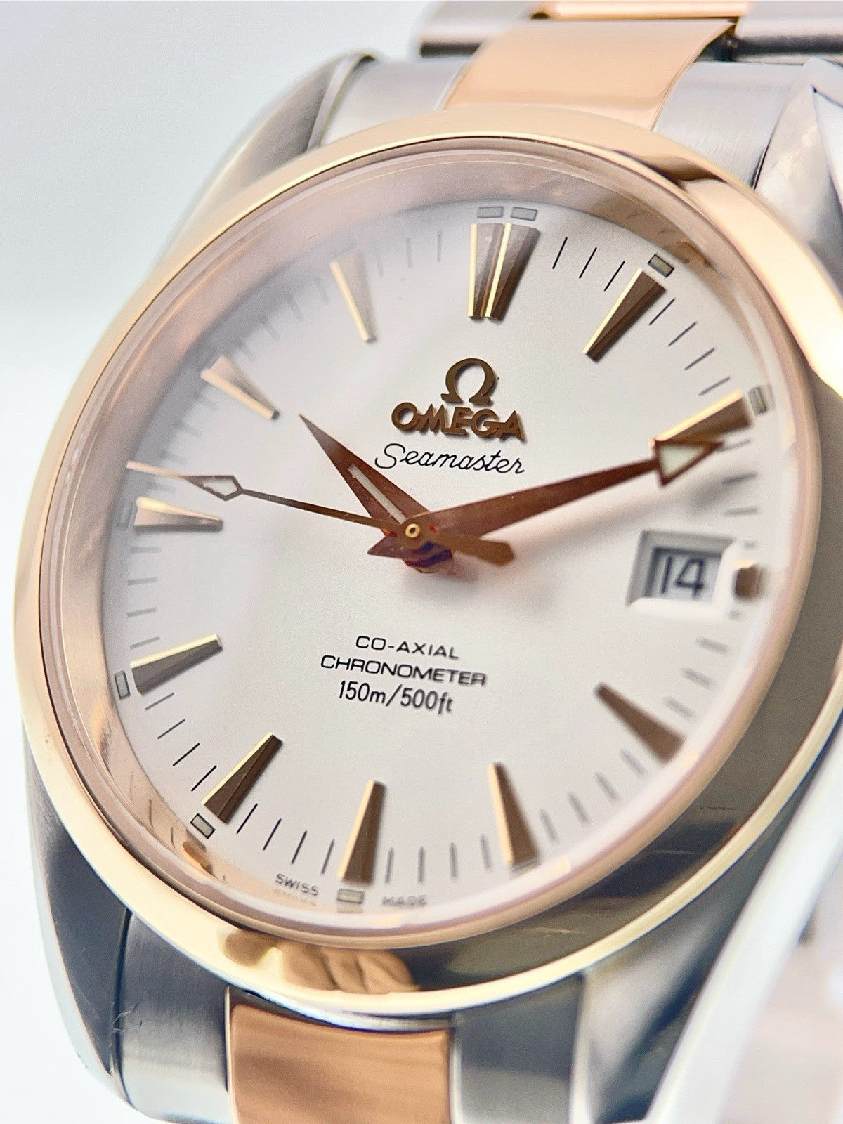 Omega Seamaster Aqua Terra Gold & Steel White Dial 39mm Auto Men's 2303.30.00
