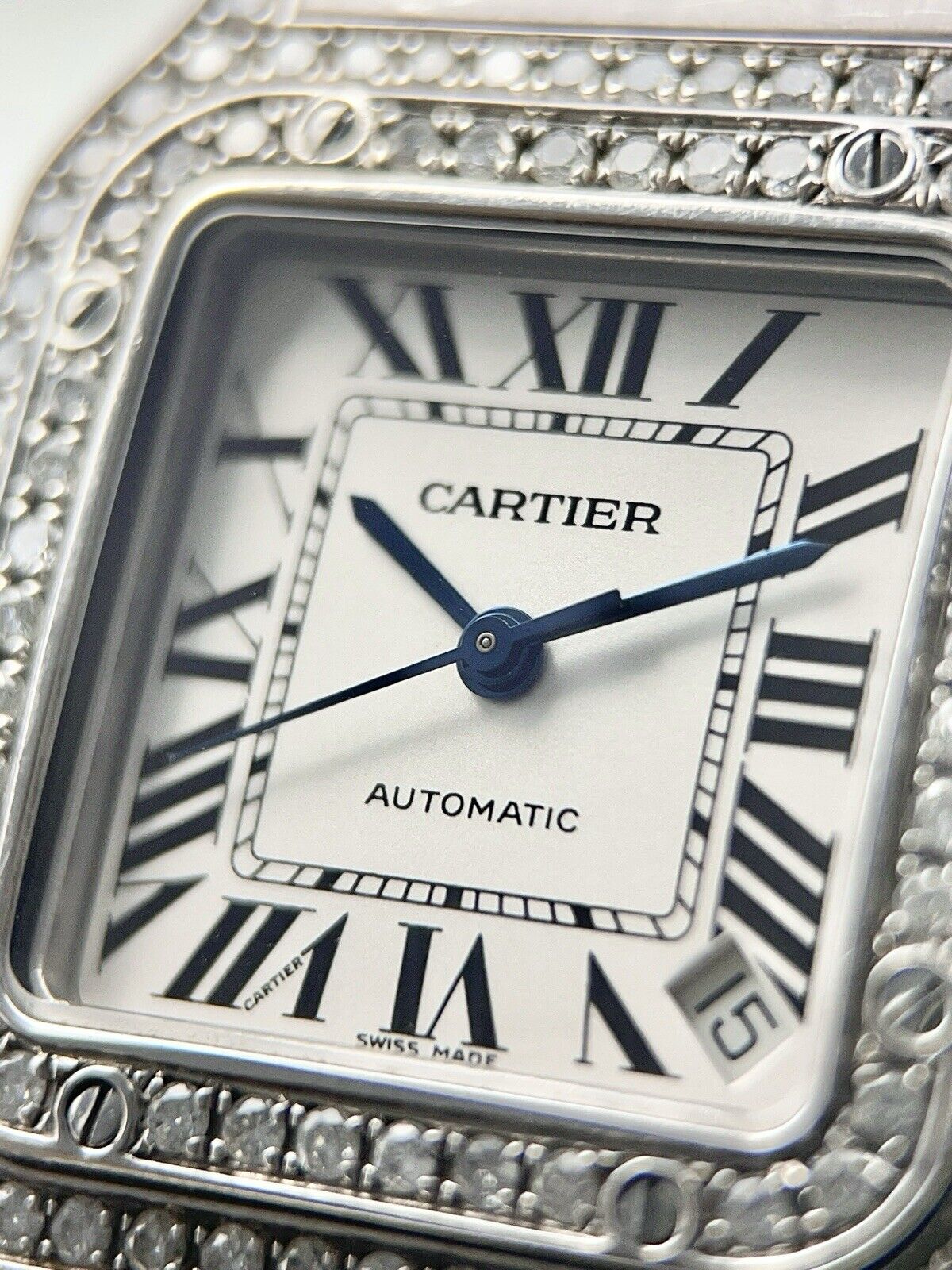 Cartier Santos Galbee Large Diamonds Steel 32mm Automatic Men’s Watch 2823