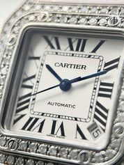 Cartier Santos Galbee Large Diamonds Steel 32mm Automatic Men’s Watch 2823