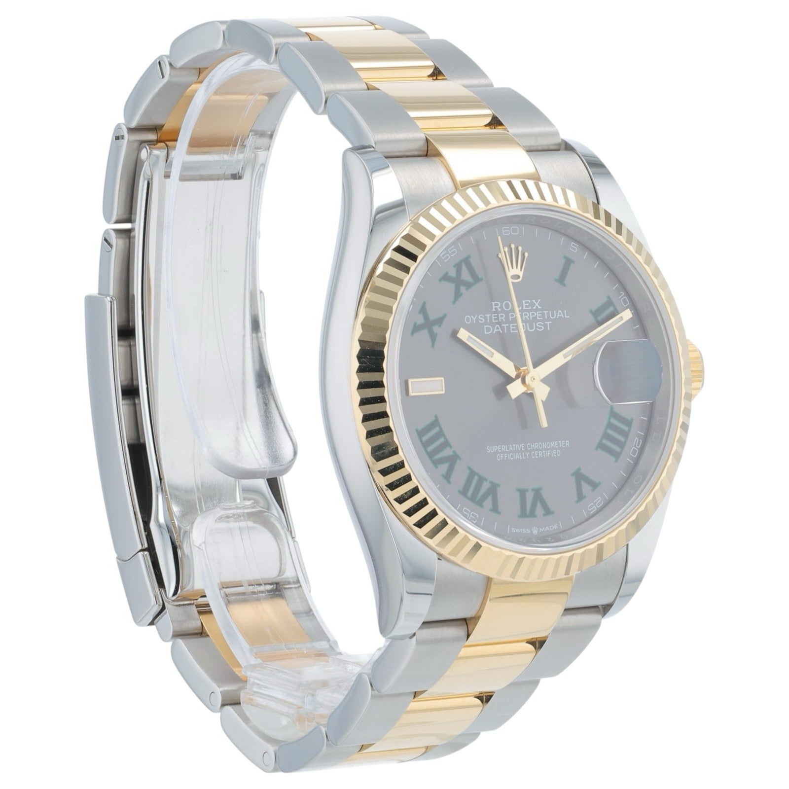 NEW 2025 Rolex Datejust Wimbledon Gold & Steel Gray Dial 36mm Men's Watch 126233