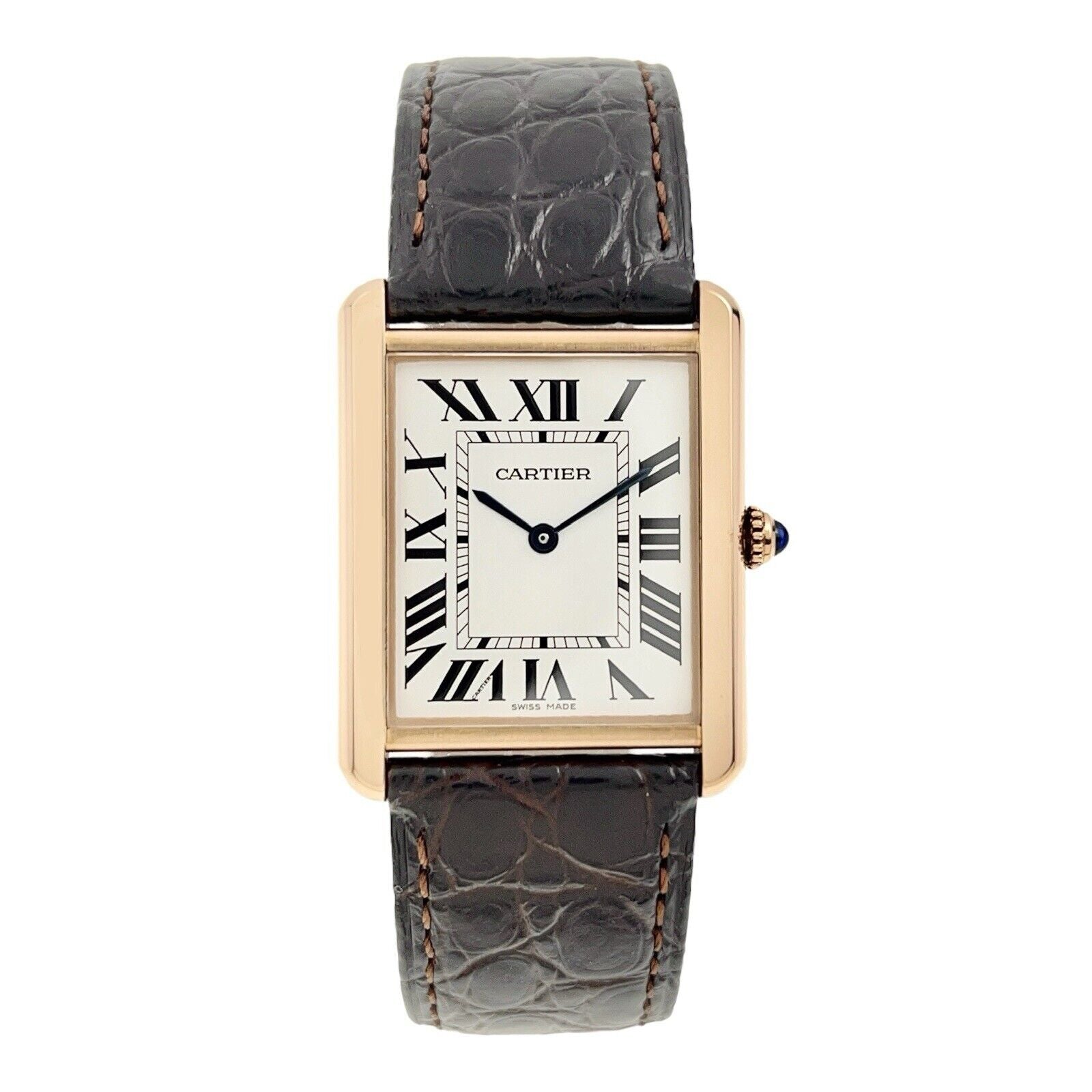 Cartier Tank Solo 18k Rose Gold and Steel 27mm Quartz Men’s Watch 3167