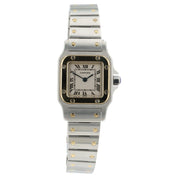 Cartier Santos Galbee Silver Dial Gold & Steel 24mm Quartz Women's Watch 1567