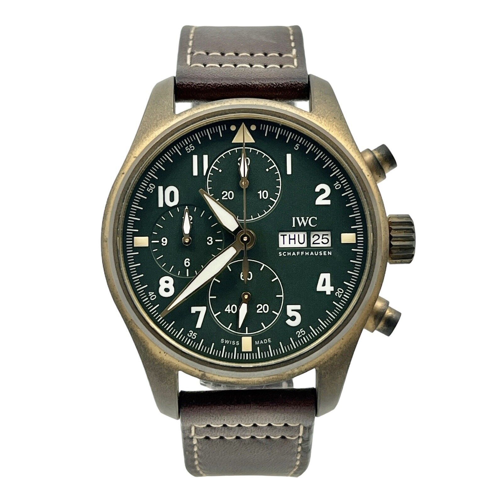 IWC Pilot's Watch Spitfire Chronograph Bronze Green Dial Automatic 41mm IW387902