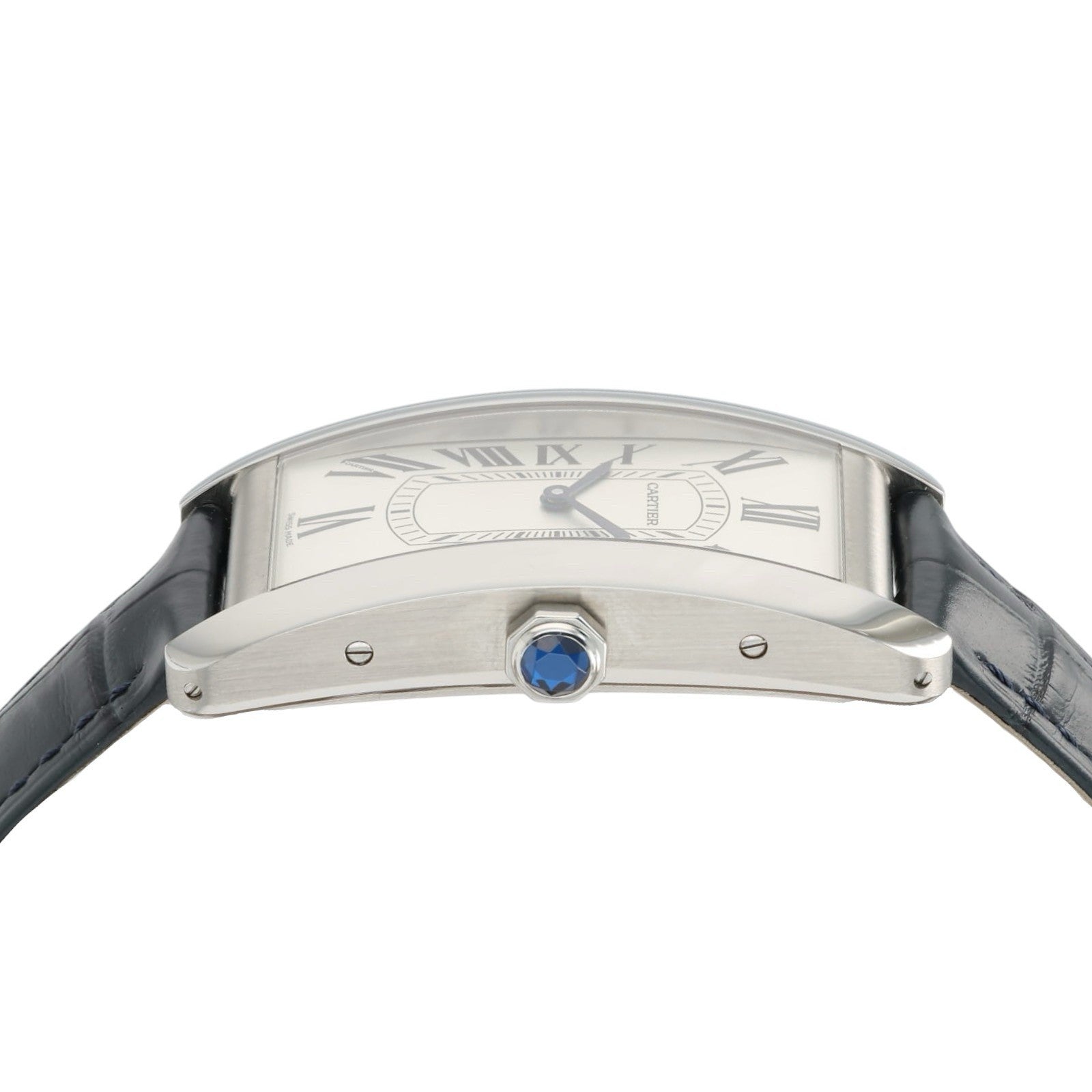 Cartier Tank Large Americaine Silver Dial Steel 24mm Auto Men's Watch WSTA0083