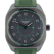 Hermes H08 Carbon & Titanium Gray Dial 42mm Automatic Men's Watch W/ Box