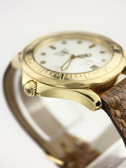 Omega Seamaster Diver 18k Yellow Gold White Dial 41mm Automatic Men’s 168.1503