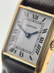 Cartier Tank 18k Yellow Gold White Dial Manual Wind Movement Women’s Watch 6711