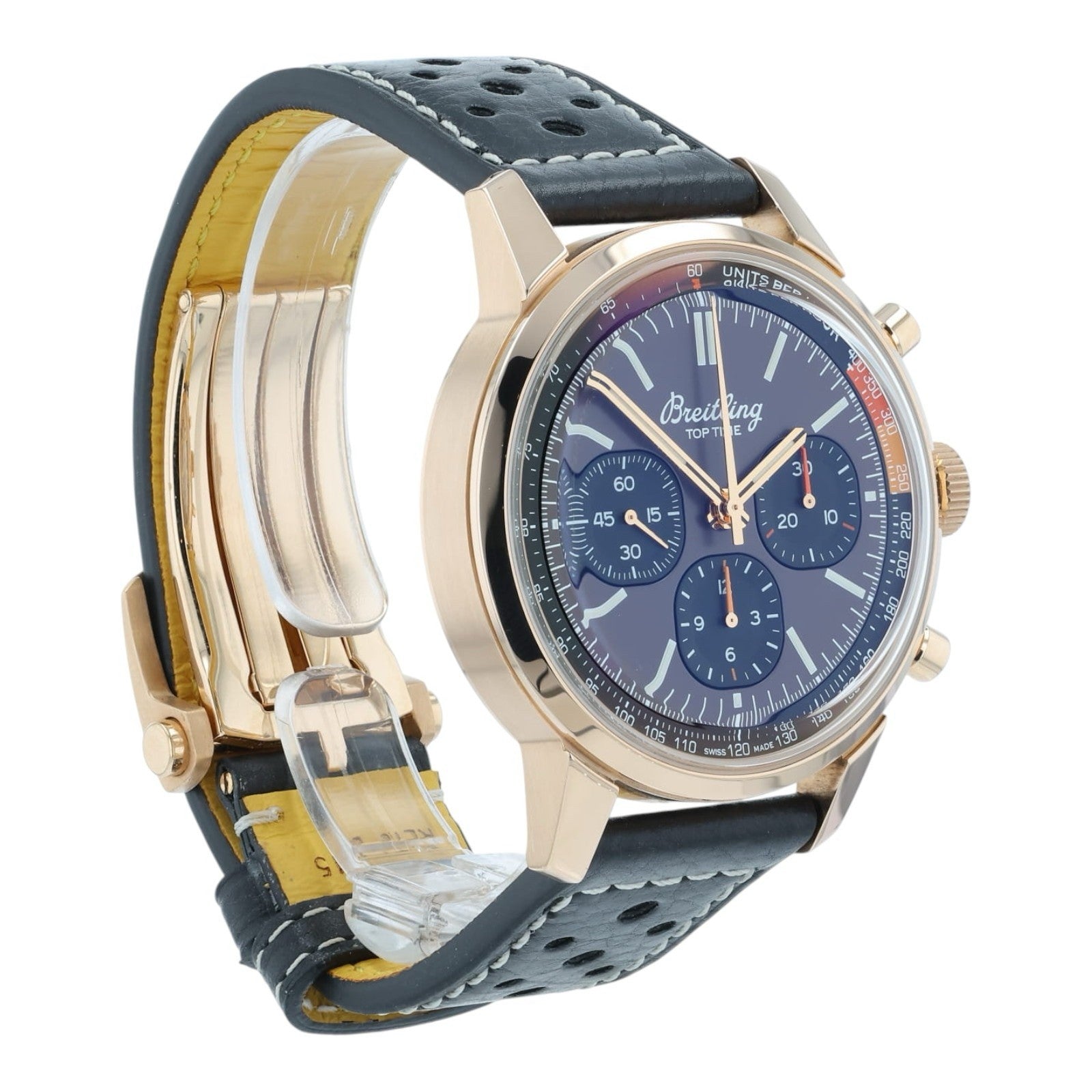 Breitling Top Time 18k Rose Gold Brown Dial 41mm Automatic Mens Watch RB0176