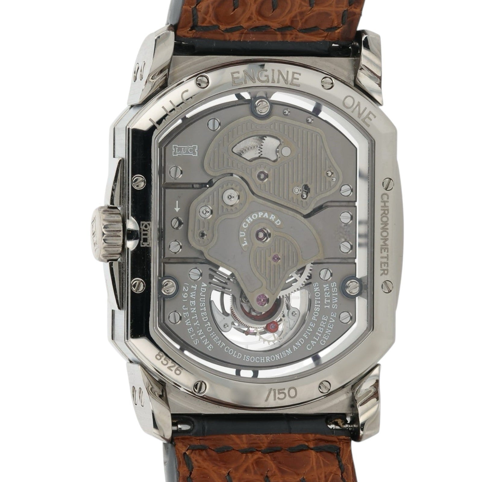 Chopard L.U.C Engine One Tourbillon Grey Titanium Manual Mens Watch 168526-3001