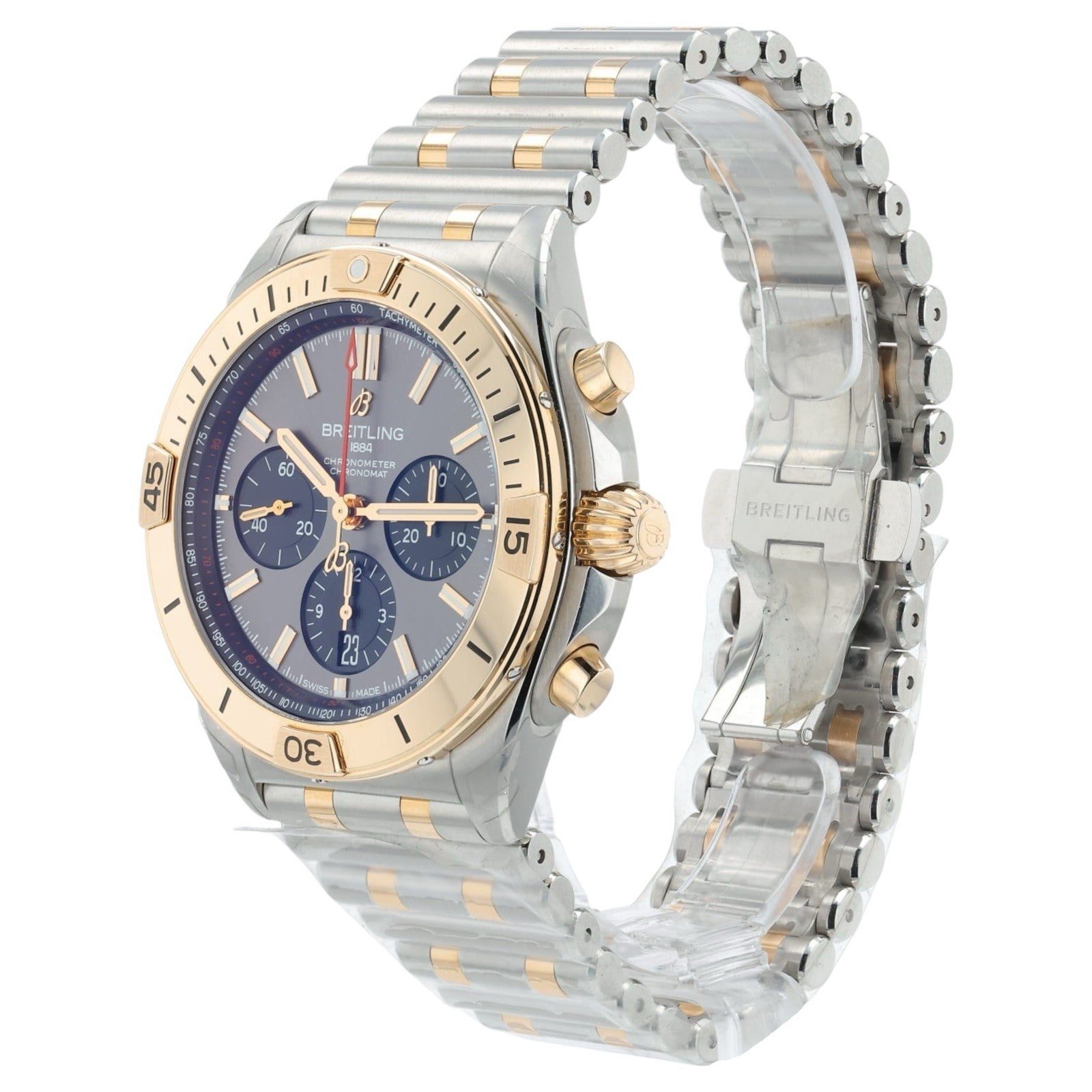 Breitling Chronomat Grey Dial Gold & Steel 42mm Automatic Men’s Watch UB0134