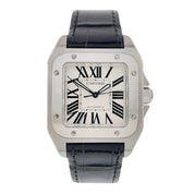 Cartier Santos Stainless Steel Silver Dial Midsize 33mm Automatic Men's Watch