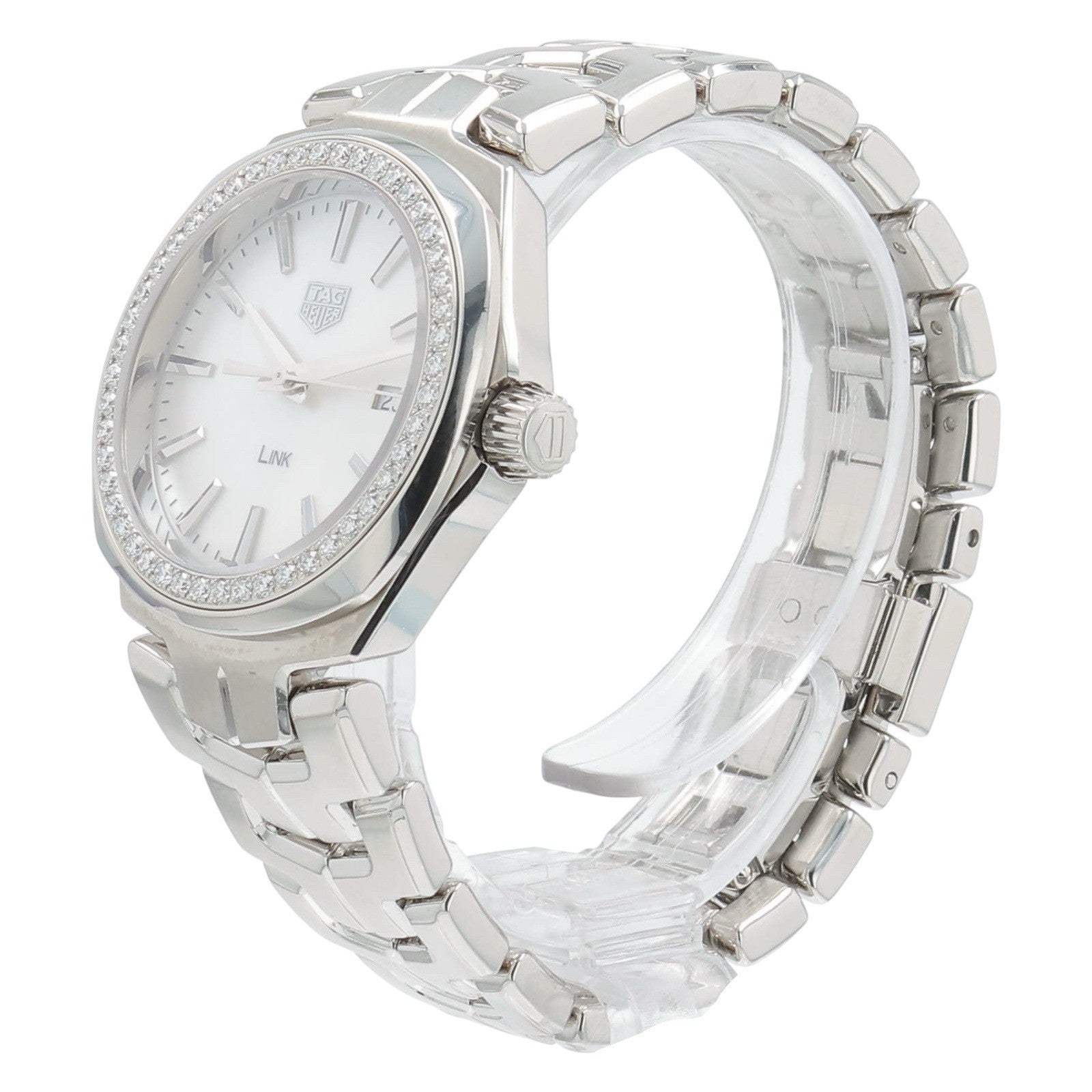 Tag Heuer Link Lady Steel Mother Of Pearl Dial 32mm Quartz Women’s Watch WBC1314