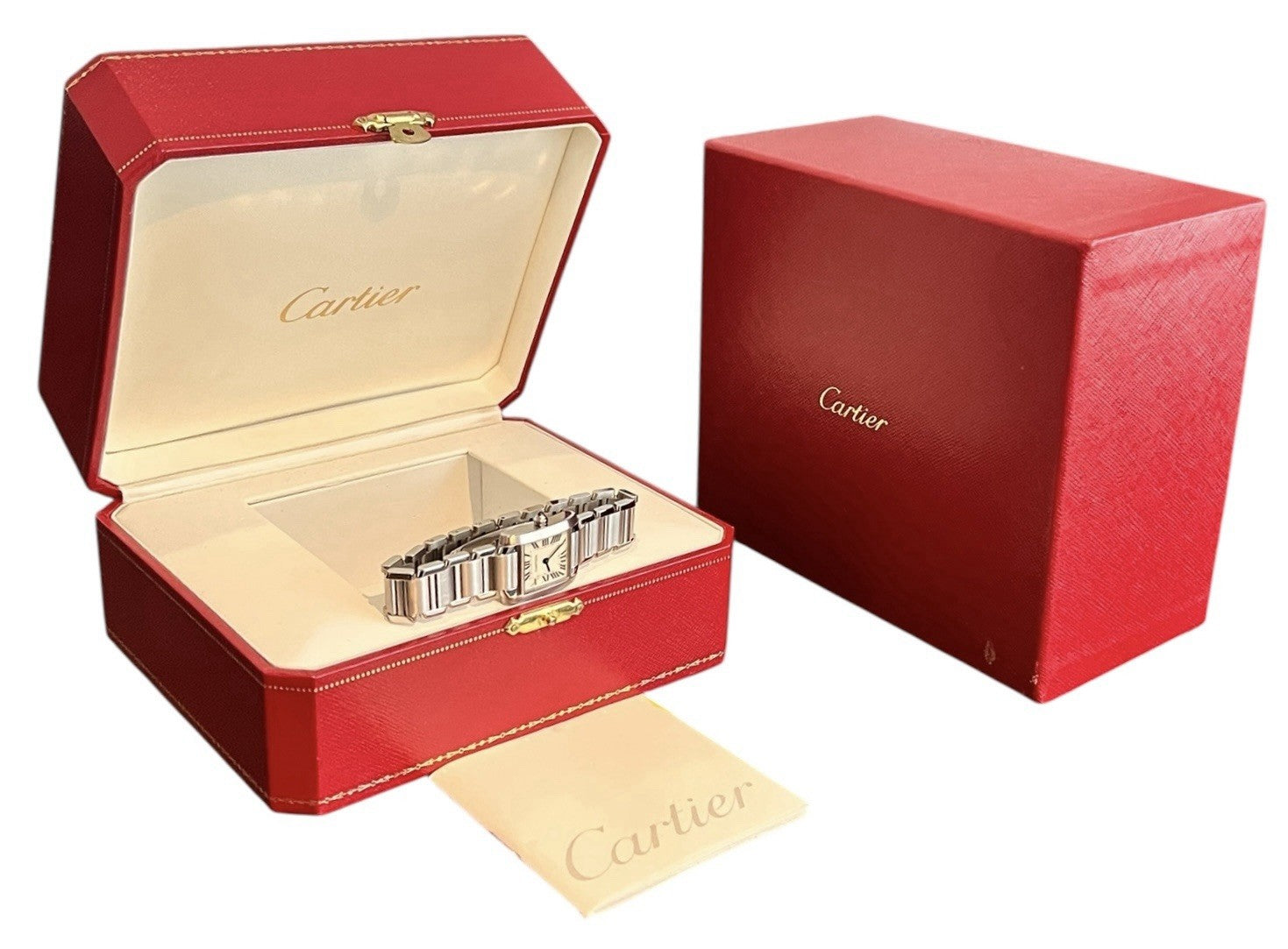 Cartier Tank Franchise Steel Silver Dial 25x20mm Quartz Women’s Watch W51008Q3