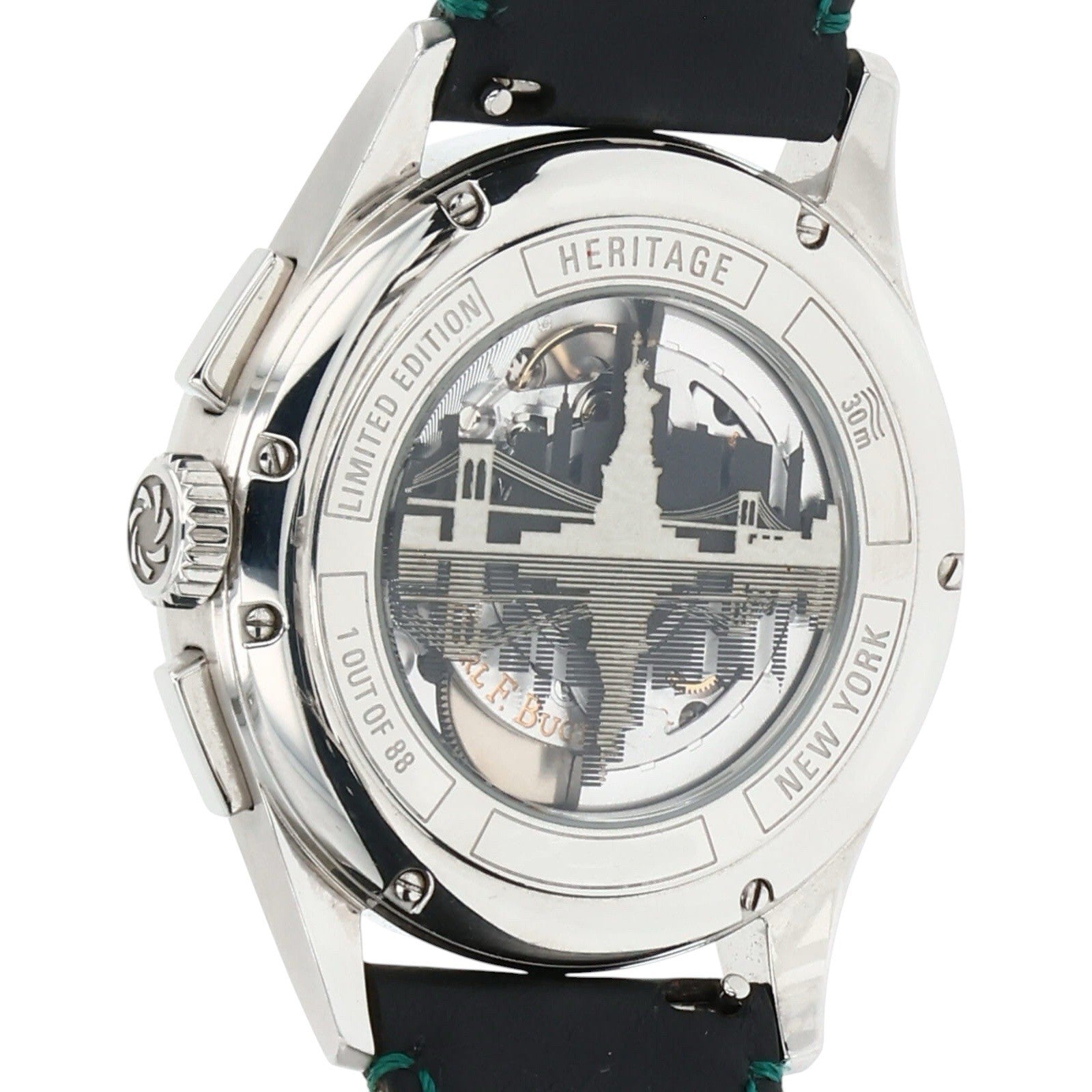 Bucherer Heritage New York Green Dial 41mm Stainless Watch 00.10803.08.92.81