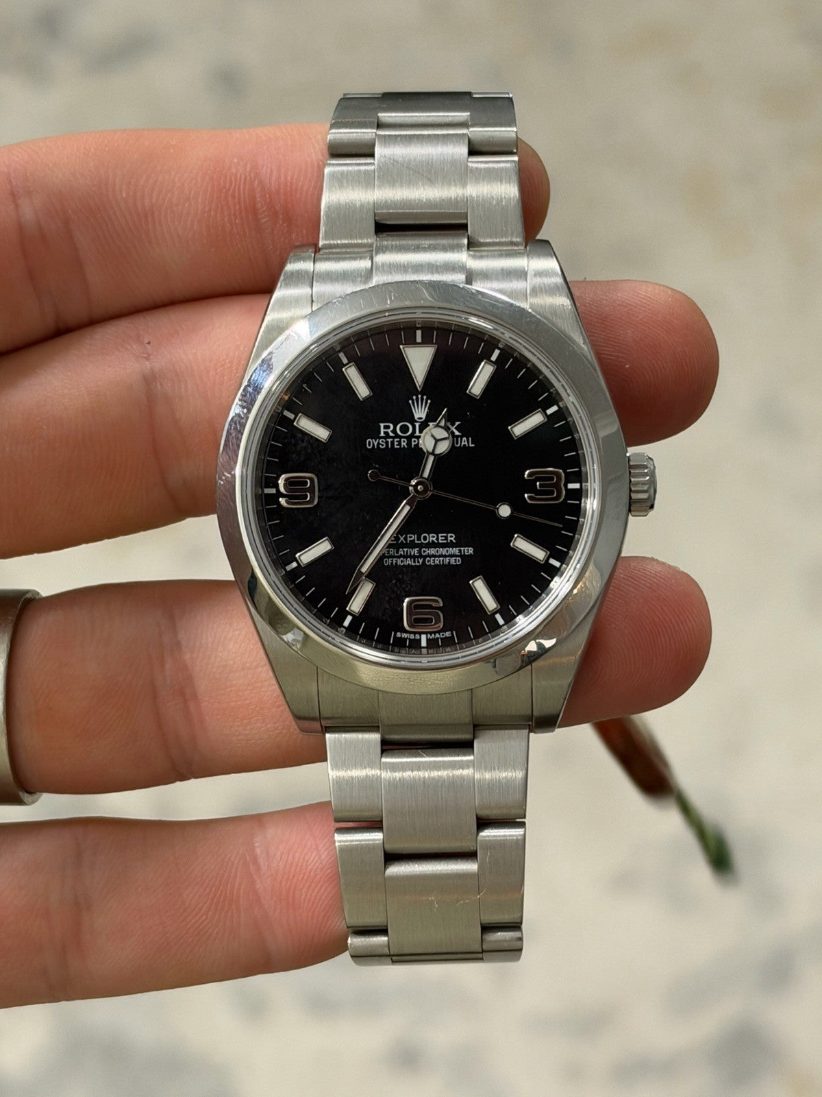 2012 Rolex Explorer Steel 39mm MK1 Auto Men’s Watch 214270 W/ Card - READ