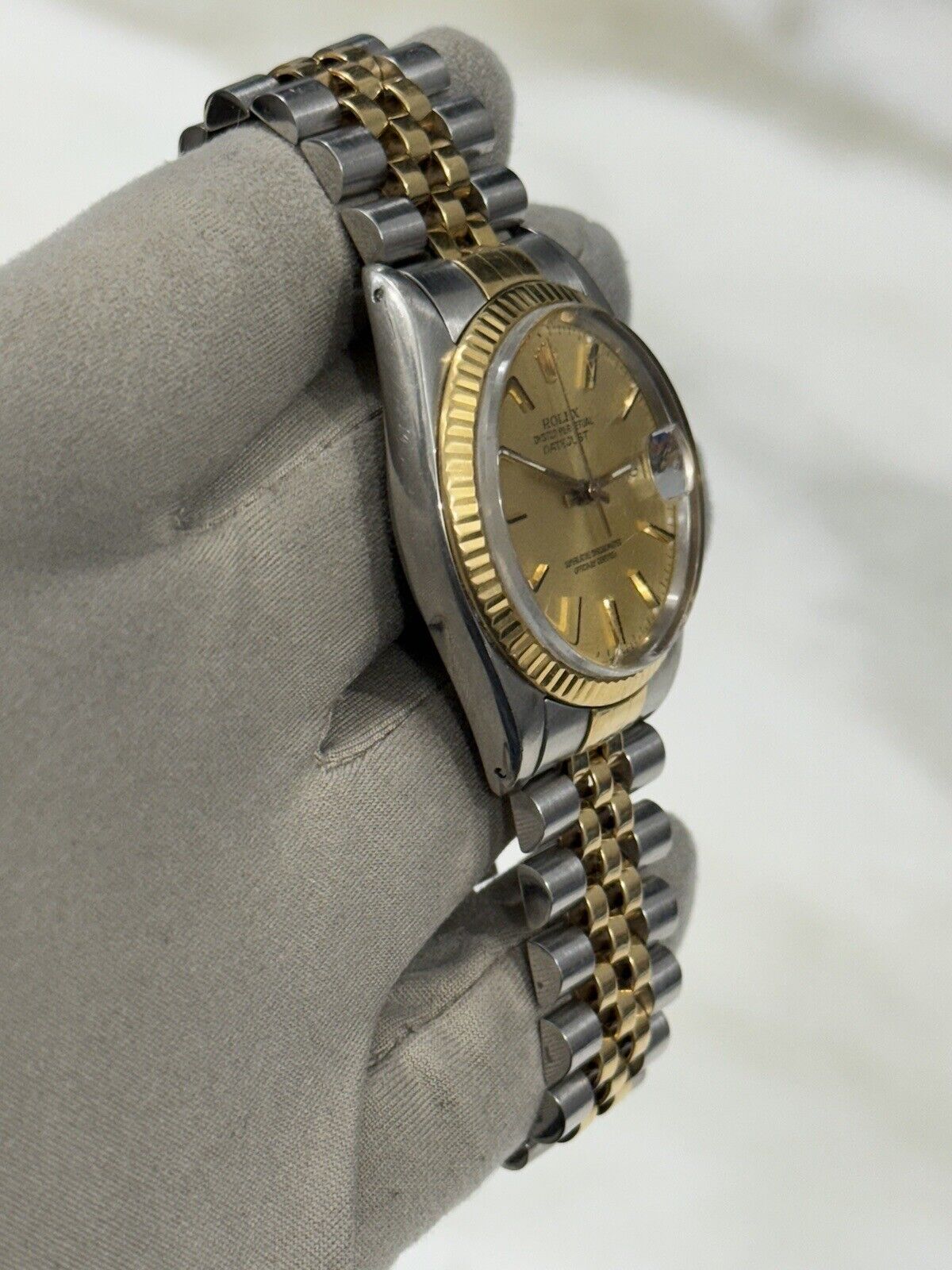 Rolex Datejust Yellow Gold And Stainless Steel 36mm Jubilee 16013 Champagne