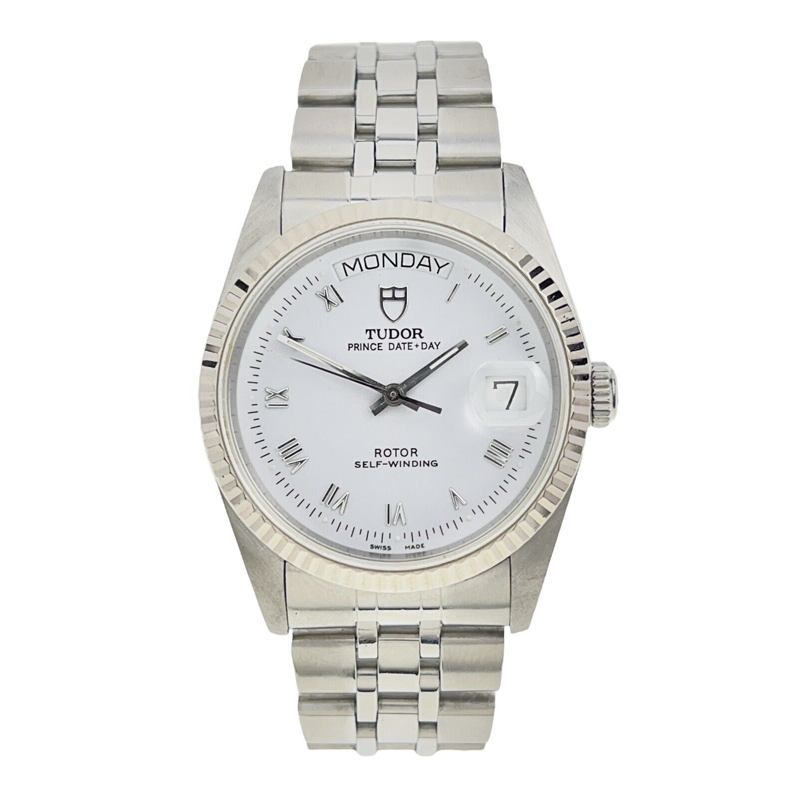 Tudor Prince Date Day Stainless Steel White 36mm Automatic Men’s Watch 76214