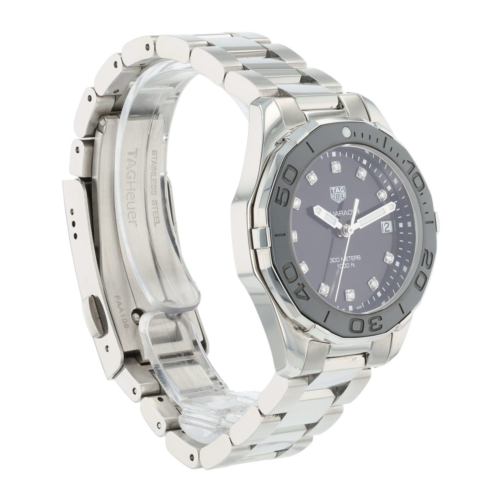 TAG Heuer Aquaracer Black Mother of Pearl Diamond Womens Watch WAY131M.BA0748