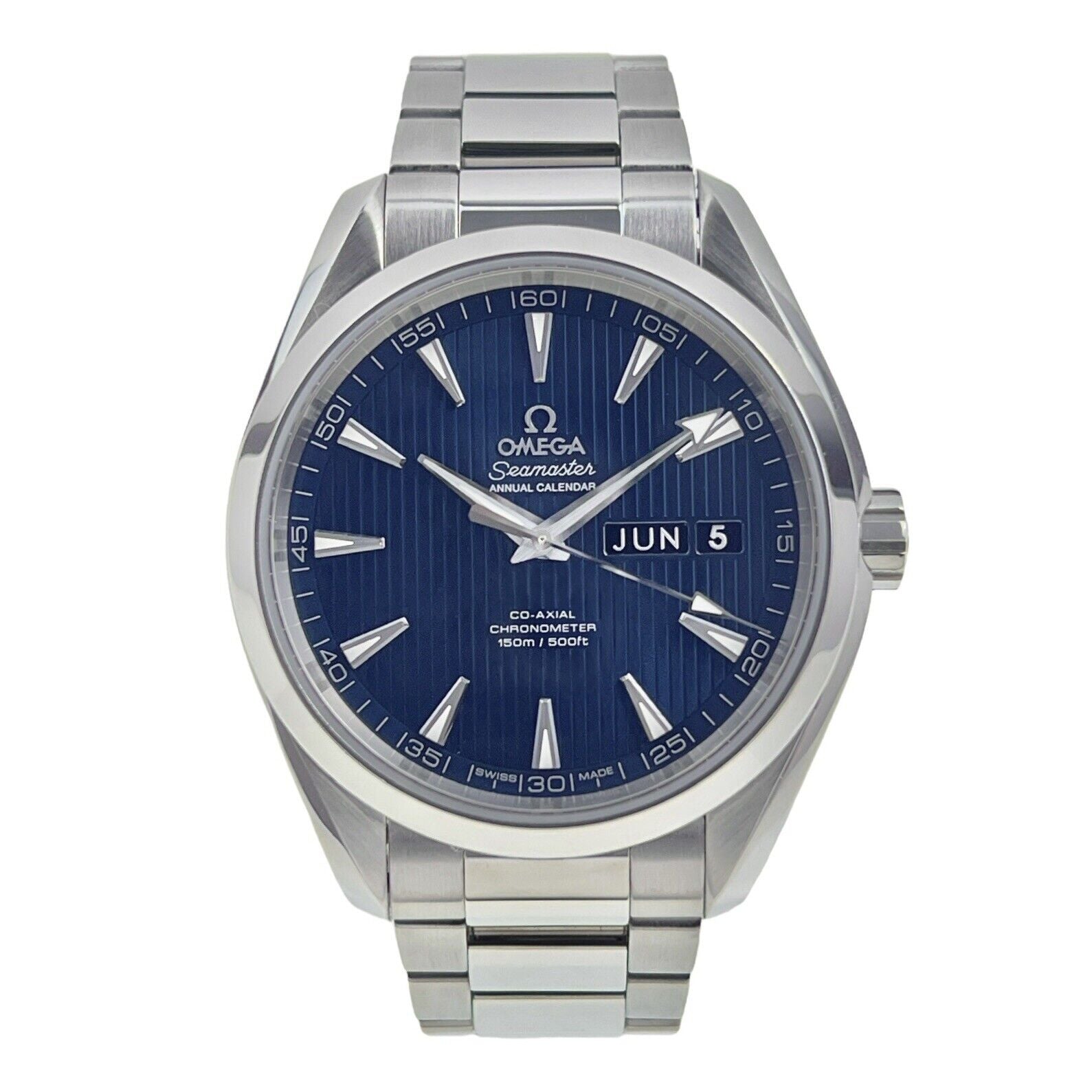 Omega Seamaster Aqua Terra Annual Calendar Steel Blue 43mm Automatic Men’s Watch