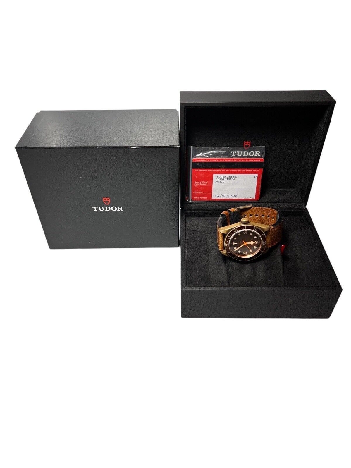 Tudor Black Bay Bronze Automatic 43mm Men’s Watch Box And Papers Brown Dial 2016