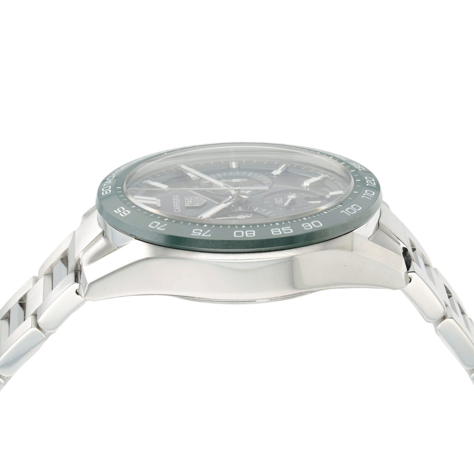 Tag Heuer Carrera Chrono Green Dial Satinless Steel 44mm Automatic Mens CBN2A1A