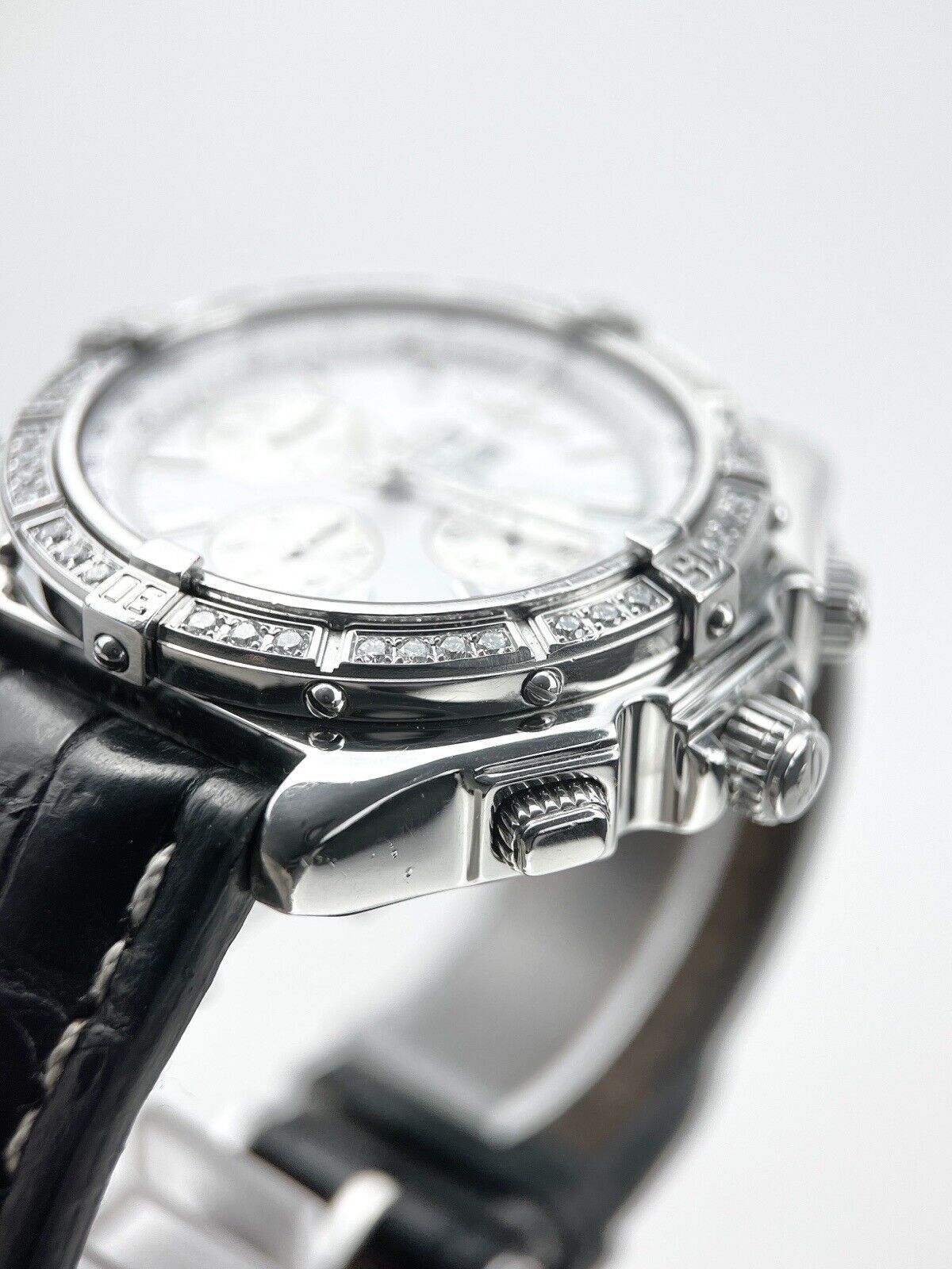 Breitling Crosswind Special 44mm Automatic Watch A44355 w/ Diamond Bezel