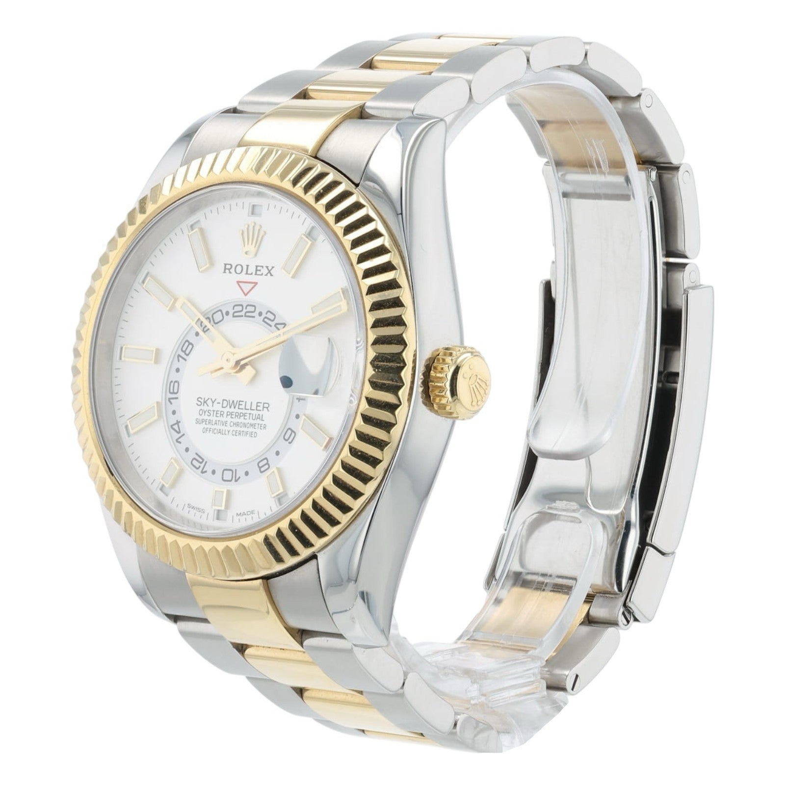 Rolex Sky Dweller White Dial Gold & Steel 42mm Automatic Men’s Watch 326933