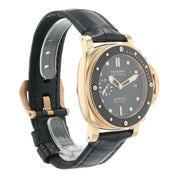 Panerai Submersible 18k Rose Gold Black Dial 42mm Automatic Mens Watch PAM01164