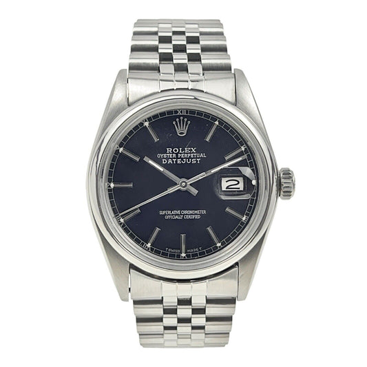 Rolex Datejust 36 Stainless Steel Black 36mm Automatic Men’s Watch 16030