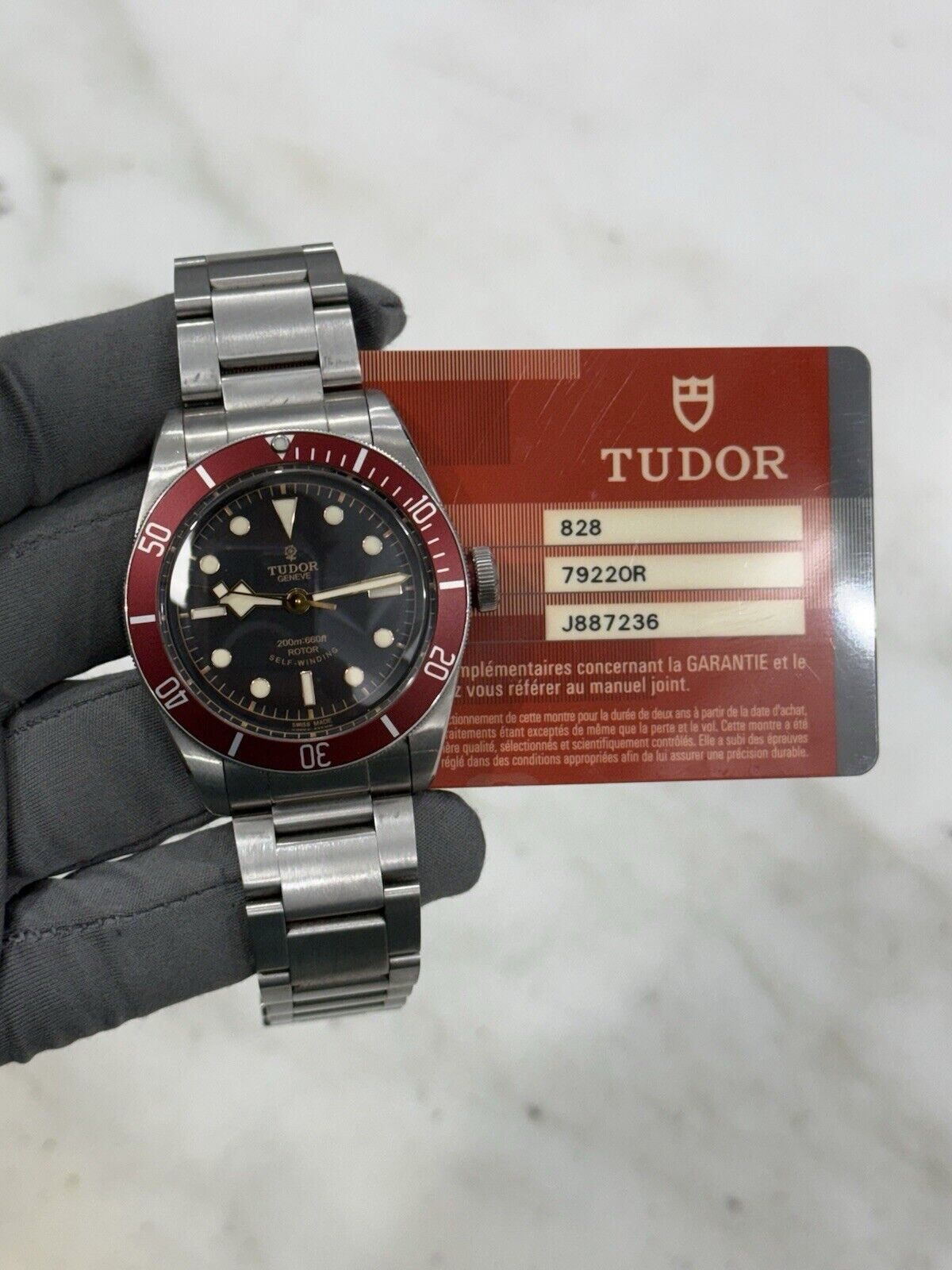 Tudor Black Bay Smiley Stainless Steel Red 41mm Automatic Watch 79220R - B/P