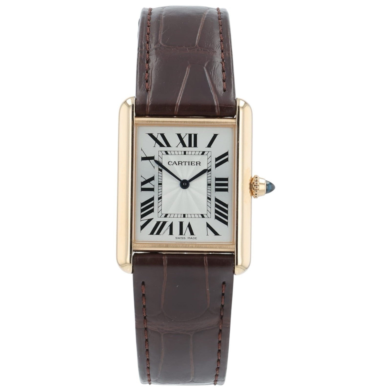 Cartier Tank Louis Cartier 18k Rose Gold Silver Dial 33x25mm Manual WGTA0011