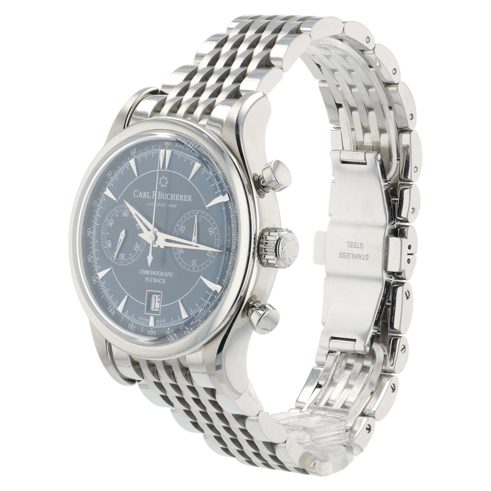 Carl F Bucherer Manero Stainless Steel Blue Dial 43mm Automatic Mens 10919.08