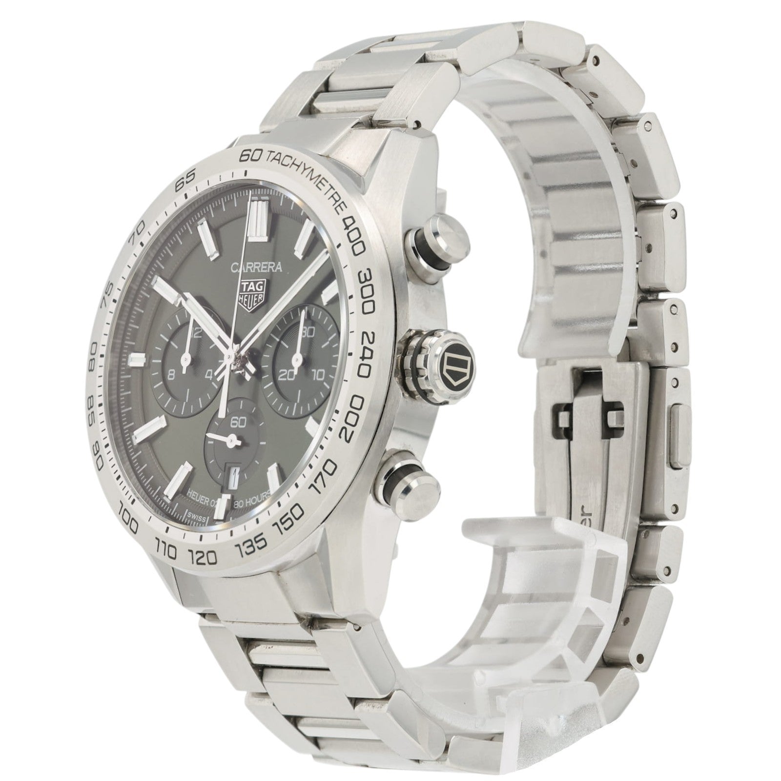 Tag Heuer Chrono Green Dial Stainless Steel 44mm Automatic Mens Watch CBN2A10