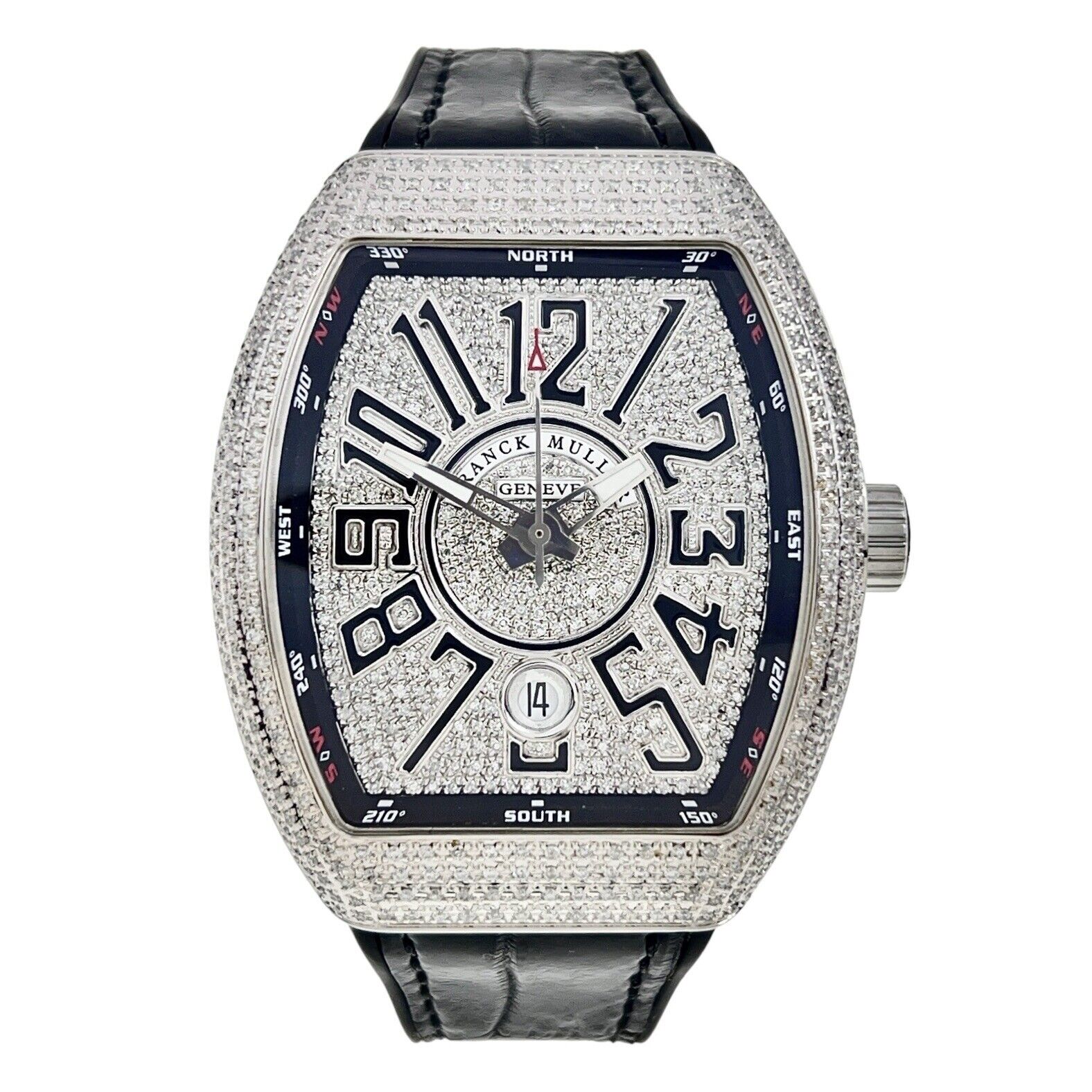 Franck Muller Vanguard Steel 41mm Men’s Watch V41SCDT - Aftermarket Diamonds