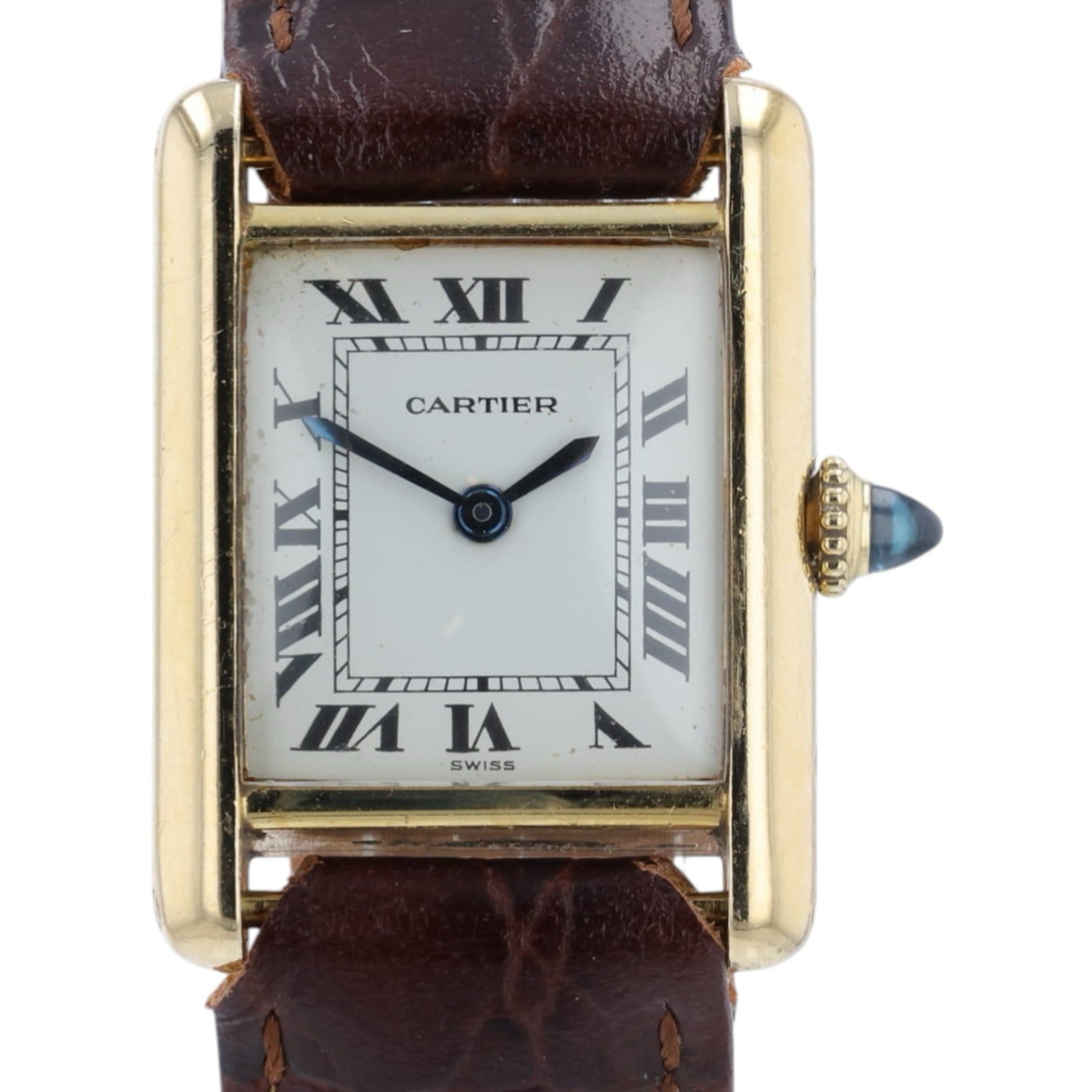 Cartier Tank Louis White Dial Stainless Steel 21x28mm Manual Wind Watch 78087