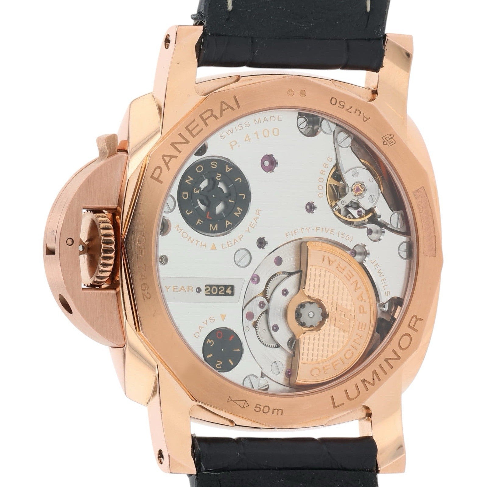 Panerai Luminor Goldtech 18k Rose Gold Black Dial 47mm Automatic Mens PAM01269