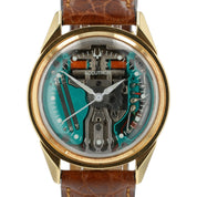Bulova Accutron Spaceview Skeleton Dial 18k Gold 34mm Men's Watch