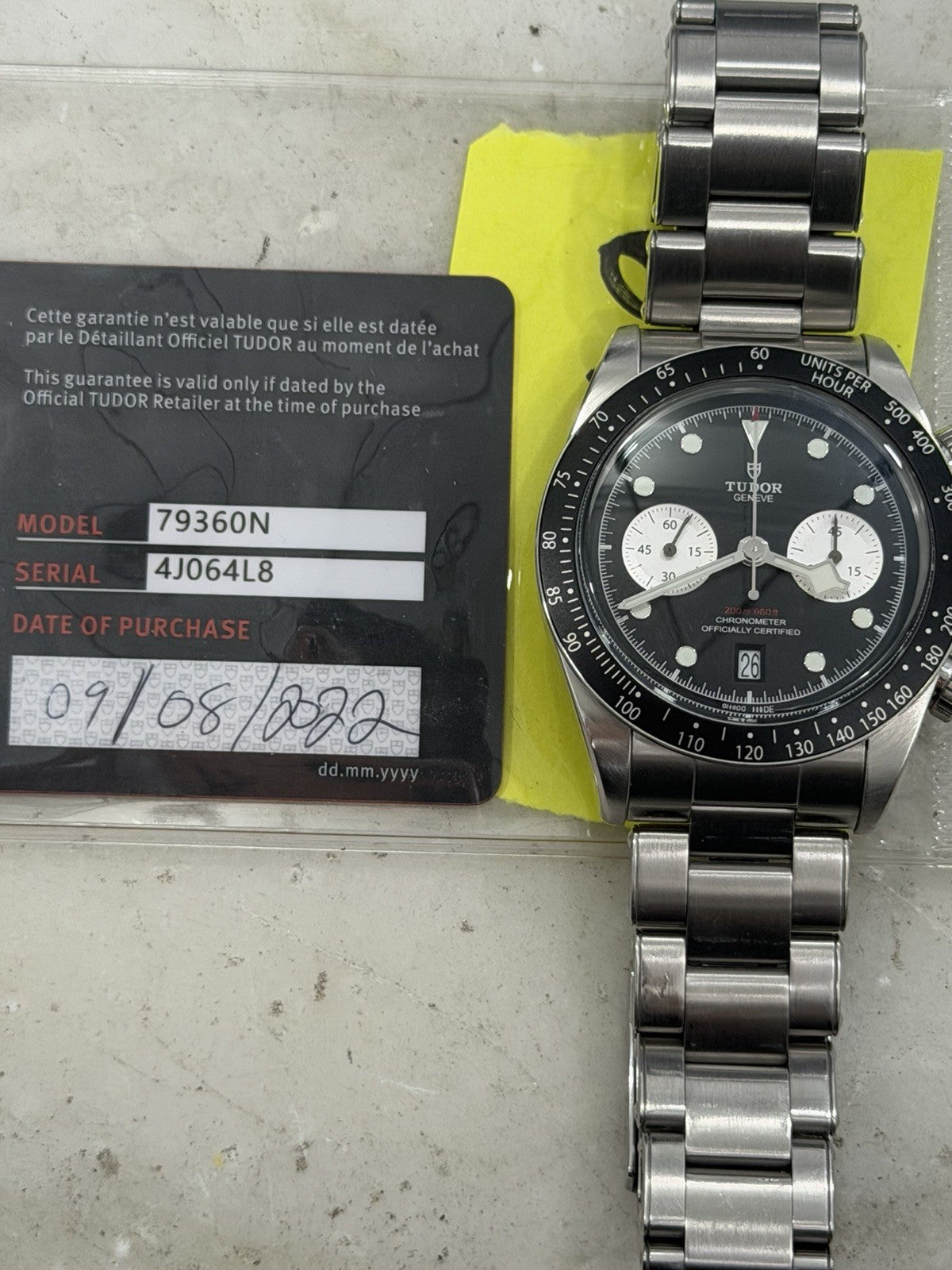 2022 Tudor Black Bay Chronograph 79360N 41mm Black Dial Stainless - Box Papers