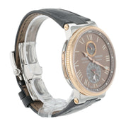 Ulysse Nardin Marine 18k Rose Gold & Steel Brown Dial 43mm Automatic Mens 265-67