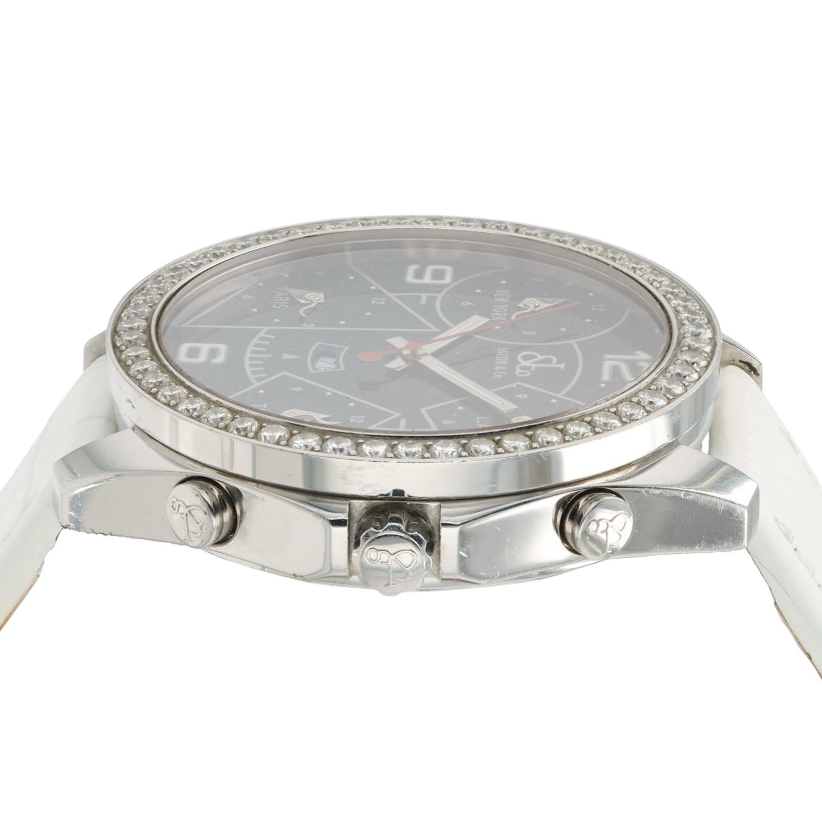 Jacob And Co Five Time Zone Blue Dial Steel 47mm Quartz Movement Men's Watch