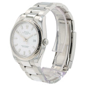 Rolex Oyster Perpetual Date White Dial Steel 34mm Automatic Men’s Watch 115234