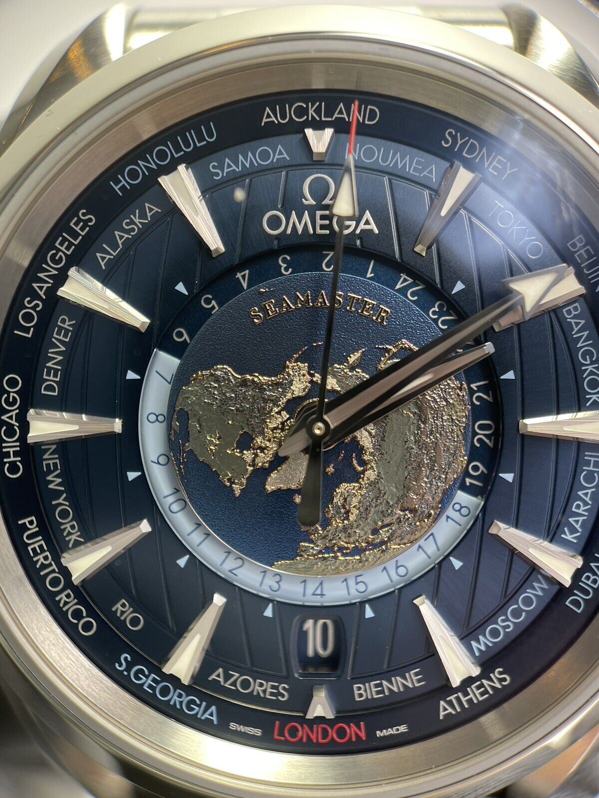 NEW Omega Seamaster Aqua Terra Worldtimer Co-Axial Men's Watch  - Box/Papers