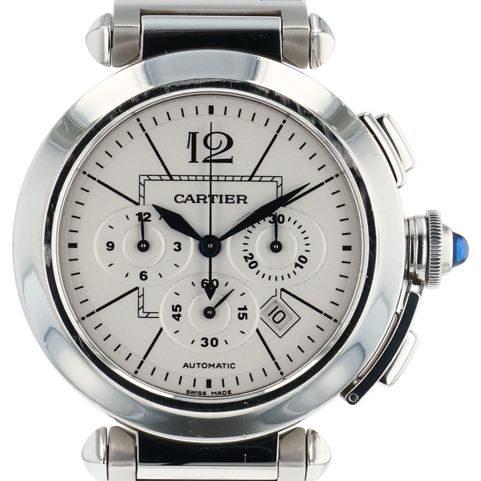 Cartier Pasha Chronograph White Dial Stainless 42mm Automatic Men’s W31085M7