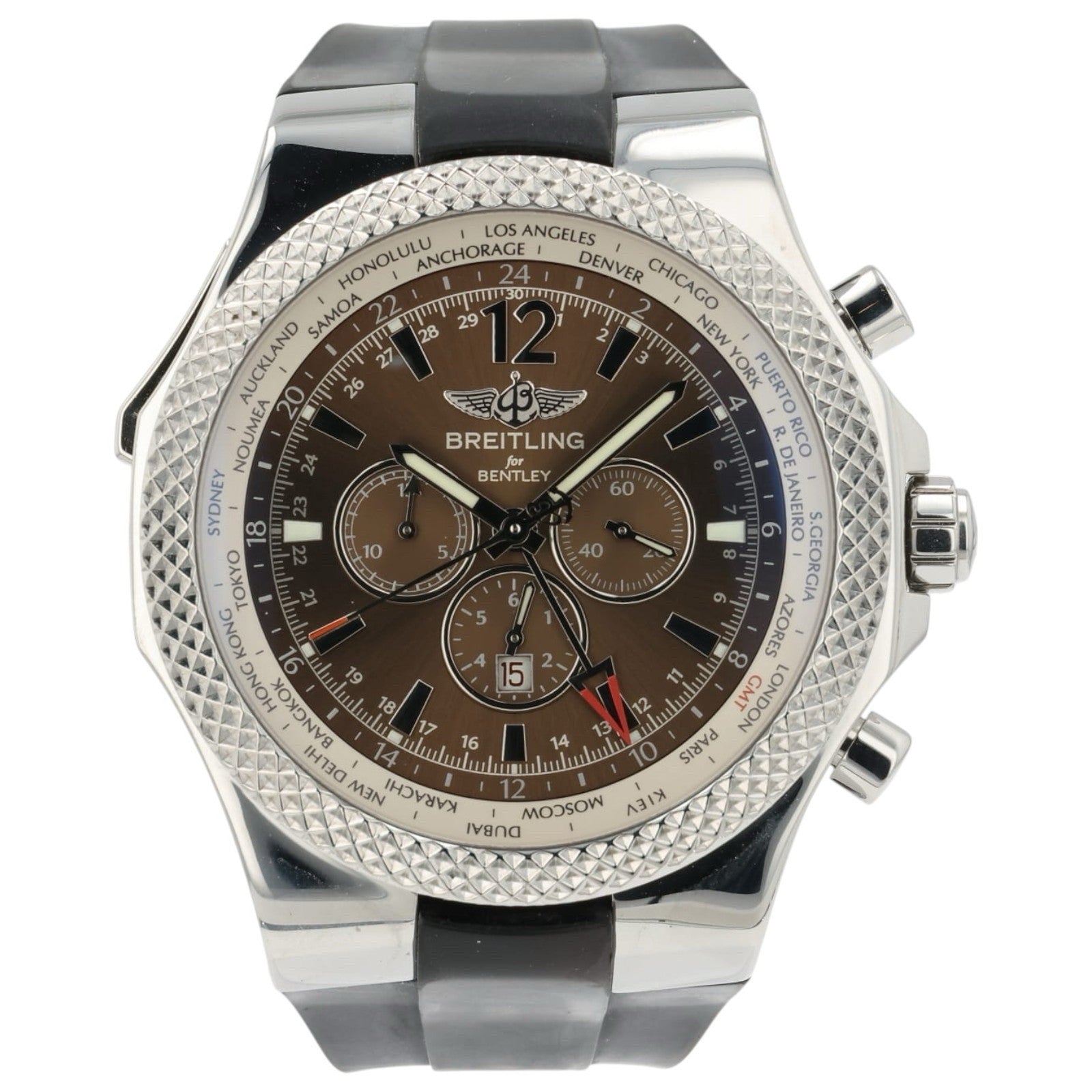 Breitling Bentley GMT Brown Dial Stainless Steel 49mm Automatic Mens A47362